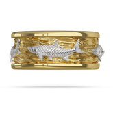 Inshore slam wedding band Tarpon Gold